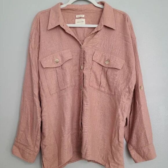 American Eagle Pale Neutral Pink Ahh-Mazingly Soft Flannel XS - Picture 1 of 5